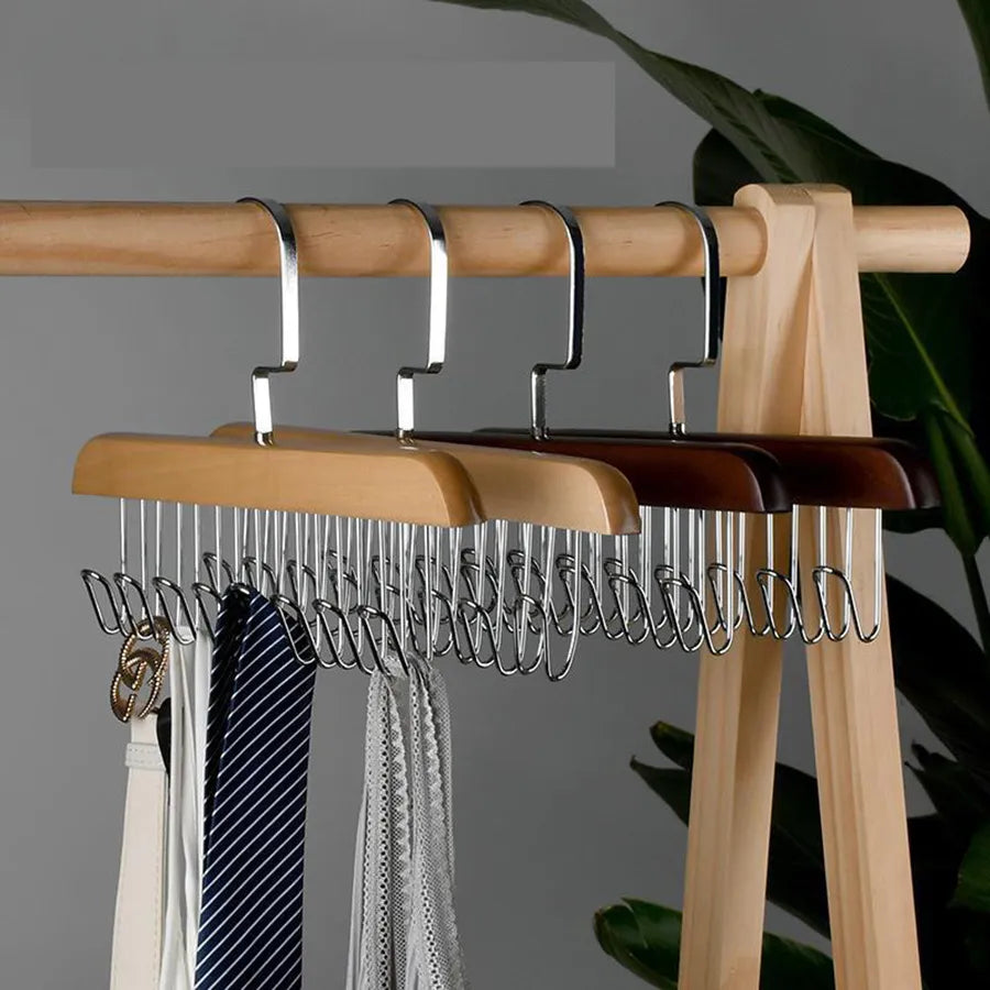 8 hook multifunctional solid wood pylon, two-color optional underwear suspender storage artifact dormitory home goodies Ja Inovei