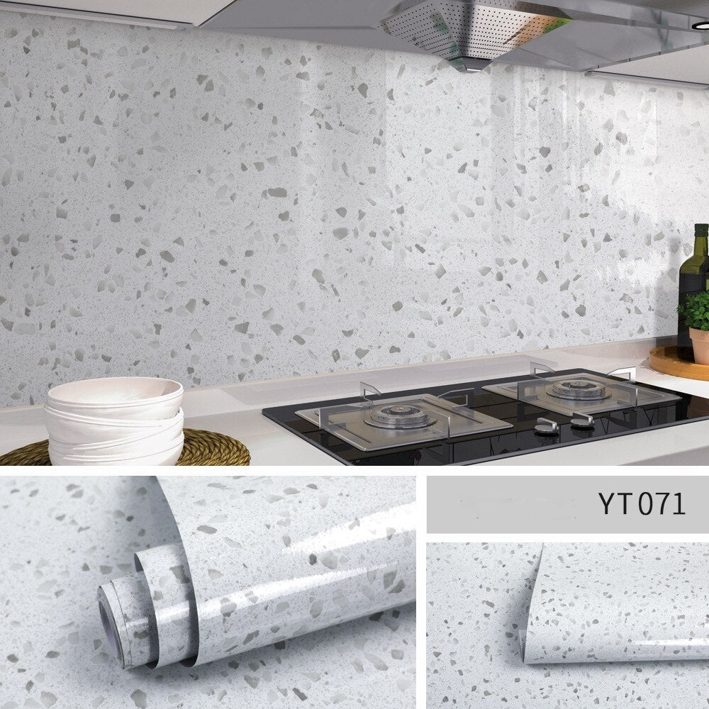 PVC Kitchen Countertop Transparent Film,Self Adhesive Oil-proof Thicken Marble Wallpaper,Vinyl Waterproof Removable Wall Sticker Ja Inovei