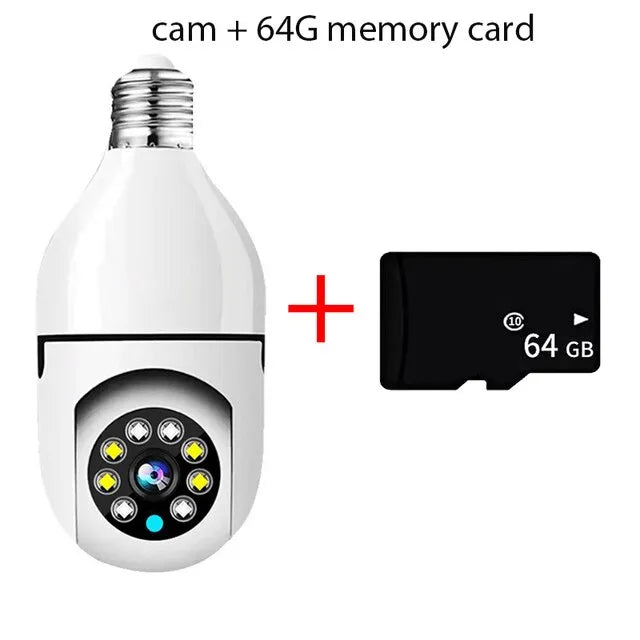 5G Bulb E27 Surveillance Camera Full Color Night Vision Automatic Human Tracking Zoom Indoor Security Monitor Wifi Camera Ja Inovei