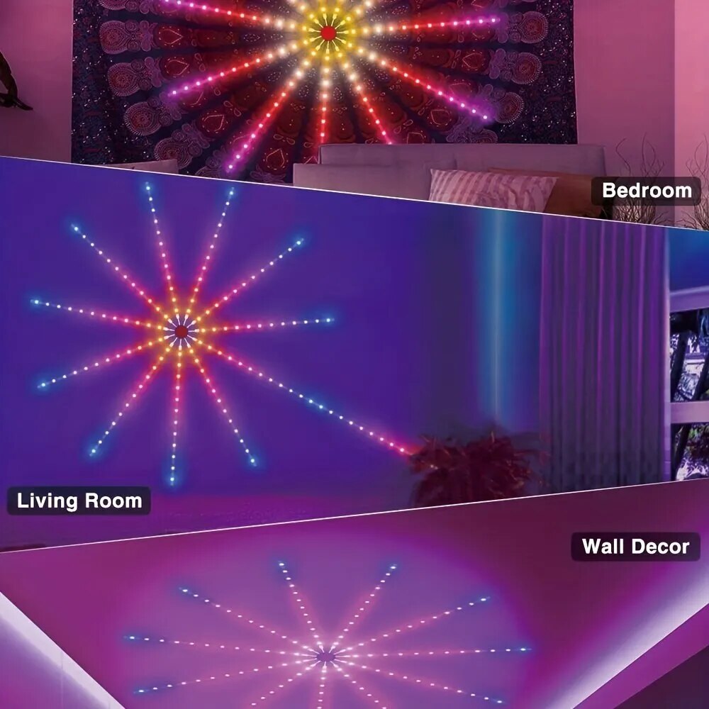 Remote-Controlled LED Light Strip Firework LED Lights Holiday Light RGB 5050 Music Sync Living Room TV Wall Christmas Decoration Ja Inovei