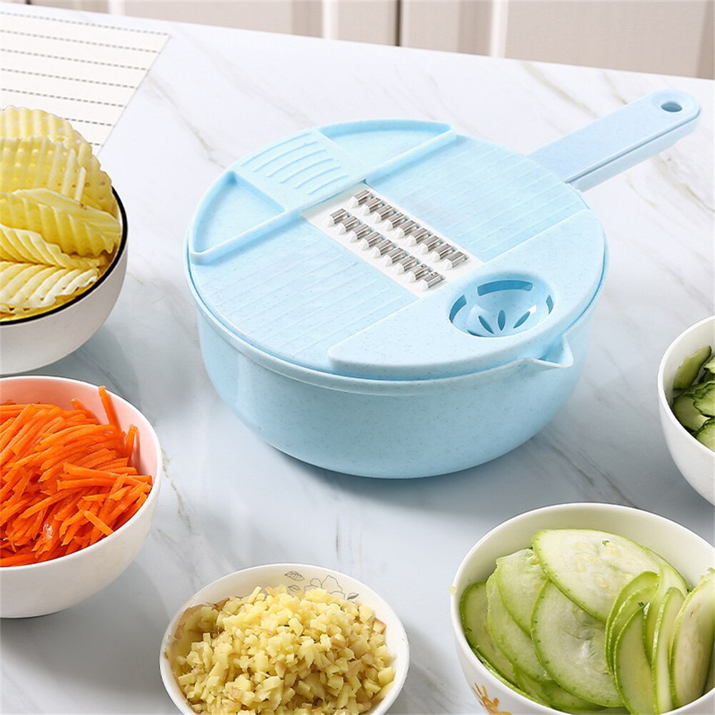 12 In1 Vegetable Cutter Slicer With Basket Fruit Potato Chopper Carrot Grater Multifunctional Vegetable Tool Kitchen Accessories Ja Inovei