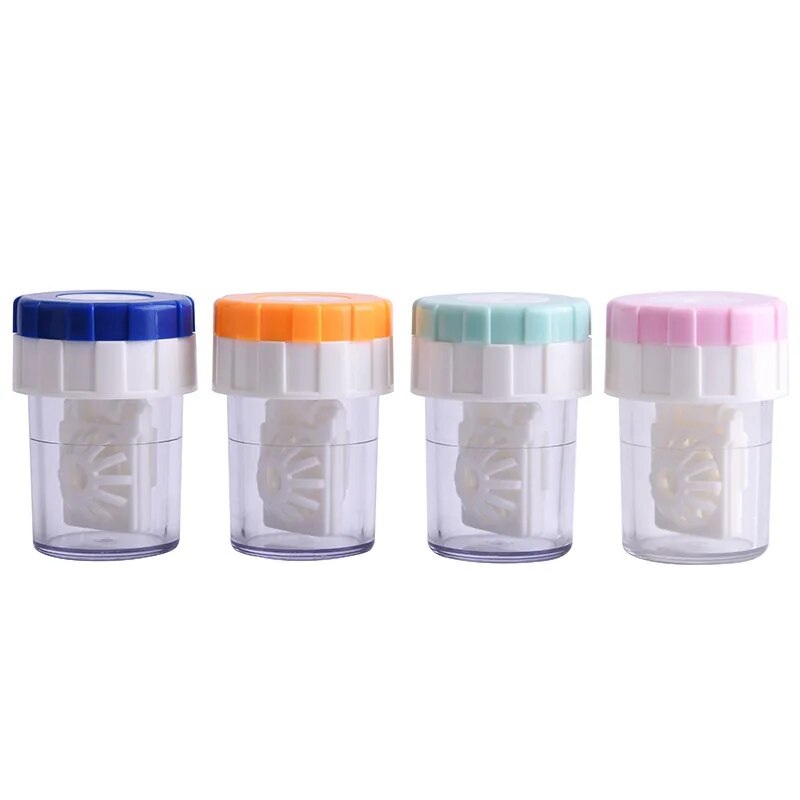 1PCS Contact Lenses Cleaning Tools Contact Lens Cleaner Case Box Manual Rotation Type Plastic Container Storage Holde Ja Inovei