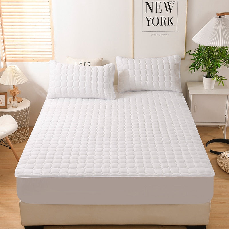 Thick Quilted Double Bed Sheet Mattress Cover Soft Breathable Elastic Fitted Sheet with Deep Pocket 150 160*200 Bed Linen Cover Ja Inovei