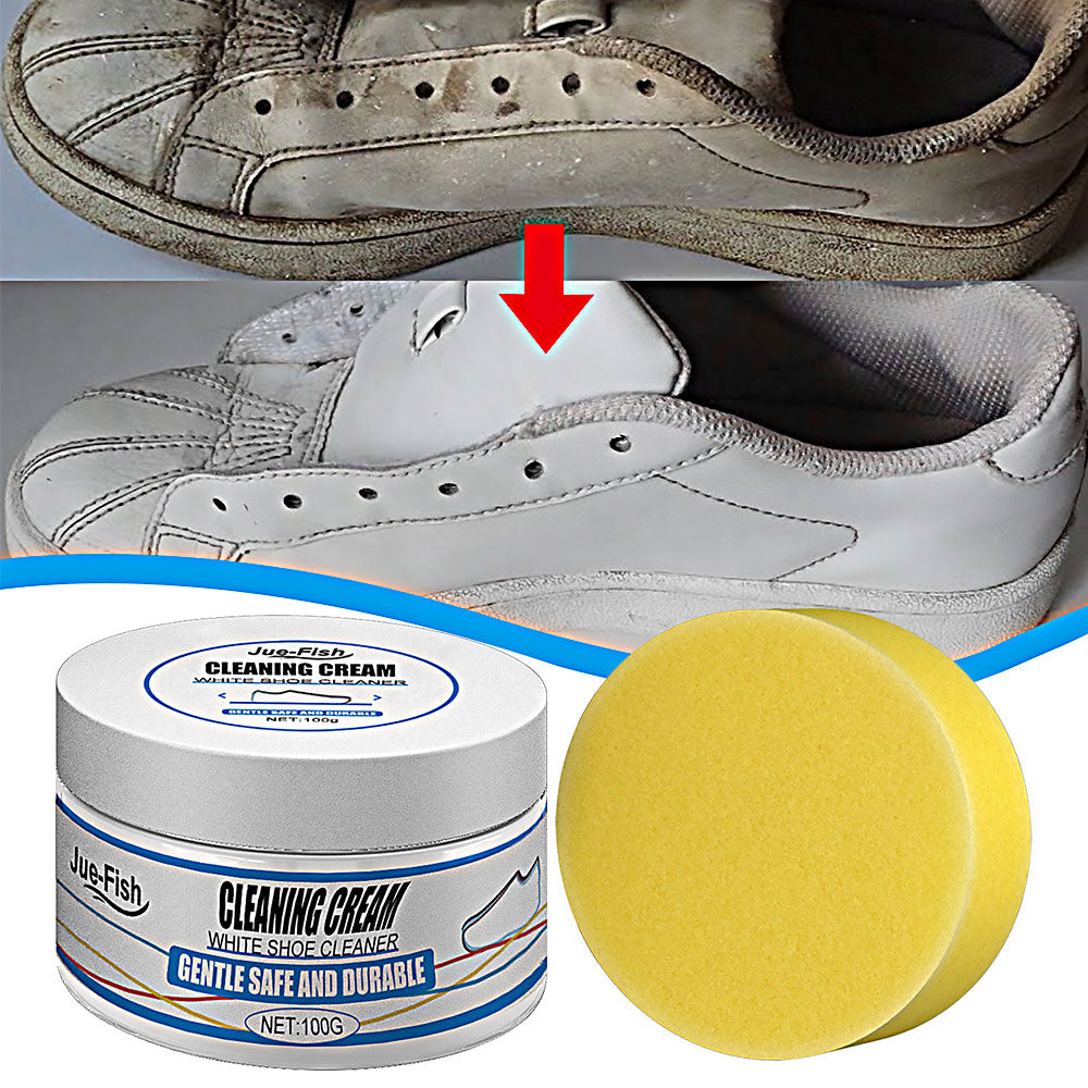 100G White Shoe Cleaning Cream Wash-Free Household Leather Cleaner Multi-Functional Sofa Leather Shoe Descaling Cleaning Paste Ja Inovei